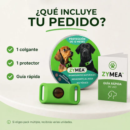Zymea™ — Colgante natural antipulgas y antigarrapatas para perros